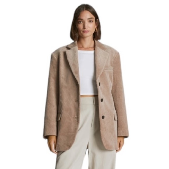 Everlane The Corduroy ‘80s Blazer Jacket. Taupe Grey Tan Size 6 #727 NWOT - Picture 1 of 7